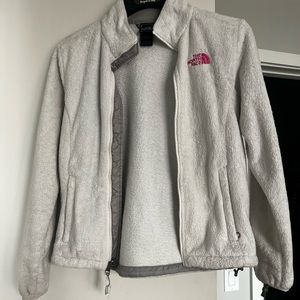 The North Face White Full Zip Fleece Jacket - XS
